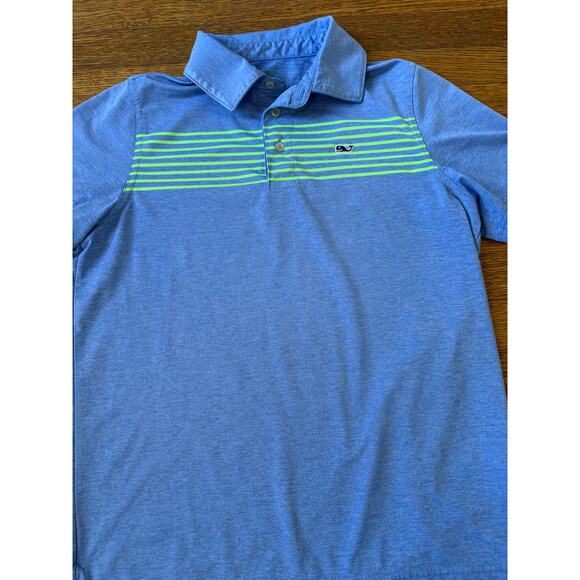 Vineyard Vines Boys' Blue Sankaty Polo Size 12-14 - Picture 2 of 4